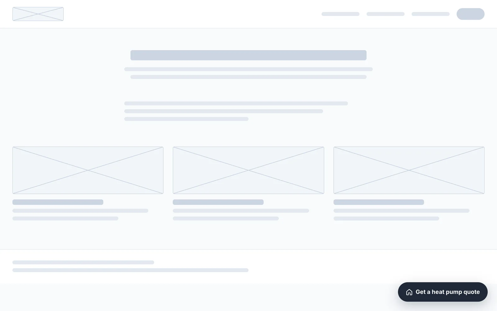 A website with the floating quote button in the bottom-right corner